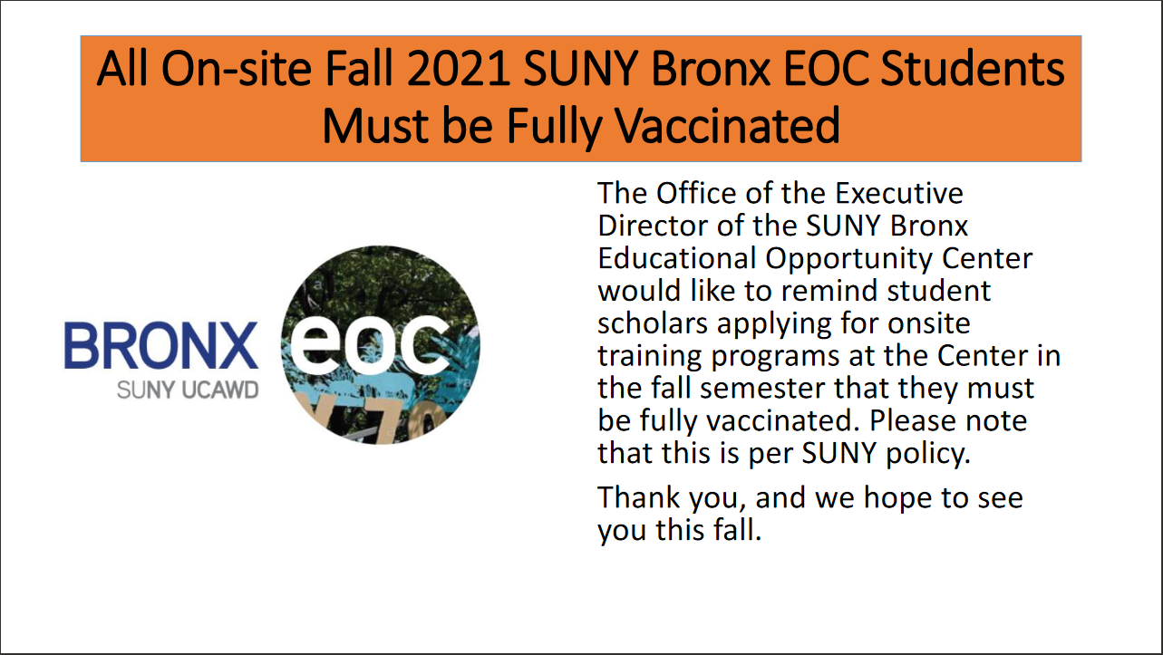 Bronx EOC Vaccine